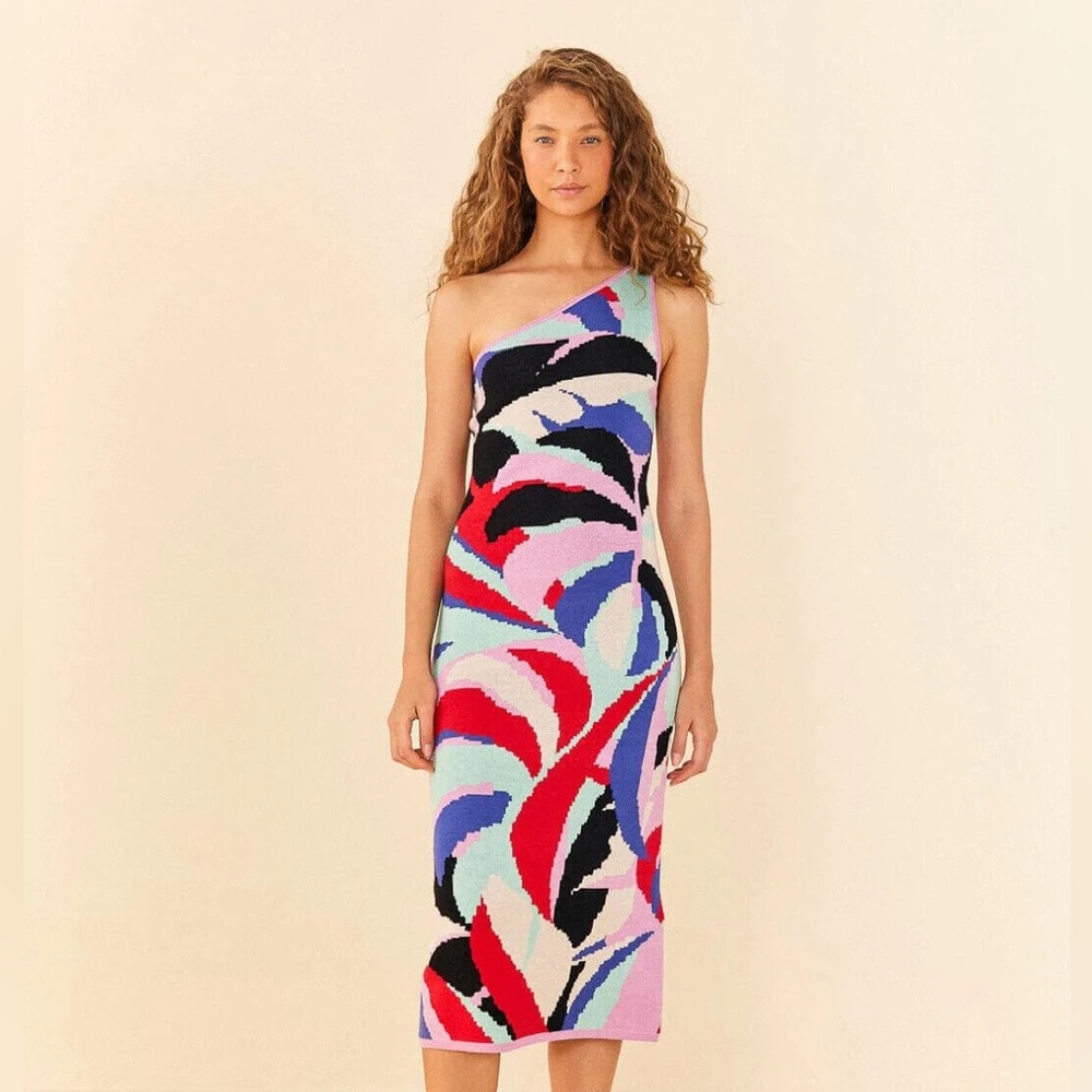 FARM RIO Colorful Monstera Knit Dress - Picture 6 of 6